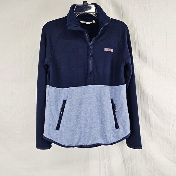 Vineyard Vines Dreamcloth Color-Blocked Half-Zip Shep Shirt Blue Navy Size XS - Picture 1 of 7